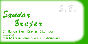 sandor brejer business card